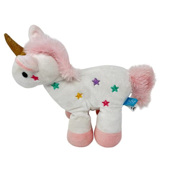 The Manhattan Toy Company Unicorn 8 In Plush White Pink Stars Plush Stuffed Toy - Picture 1 of 11